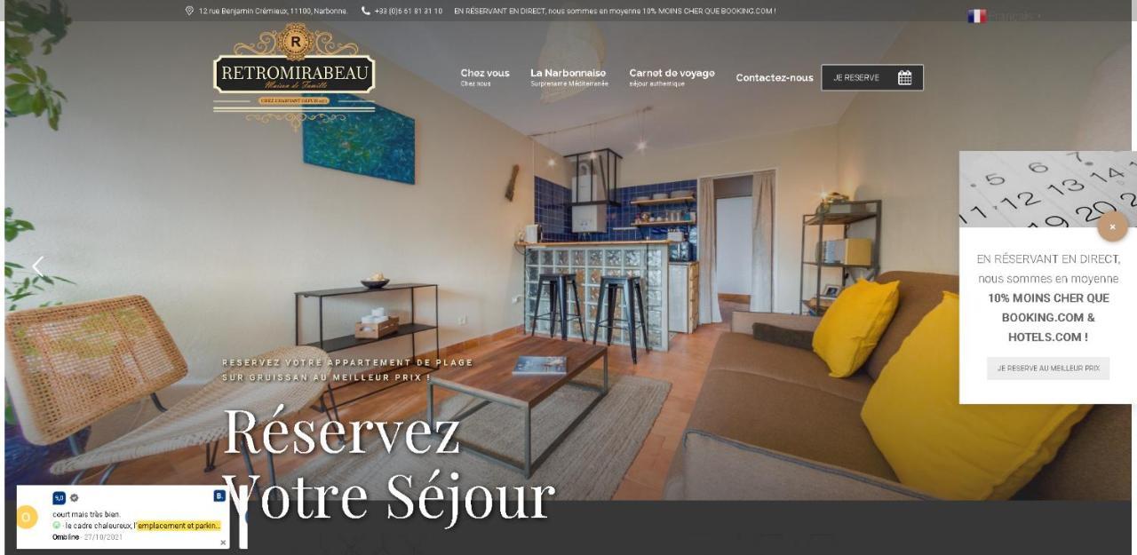 Retromirabeau "Cote Mer" - 29M2 - Lumineux - Terrasse Loggia - Vue Marina - Parking Securise - 2 A 3 Pers - Emplacement Top - Cheques Vacances Connect Gruissan Eksteriør bilde